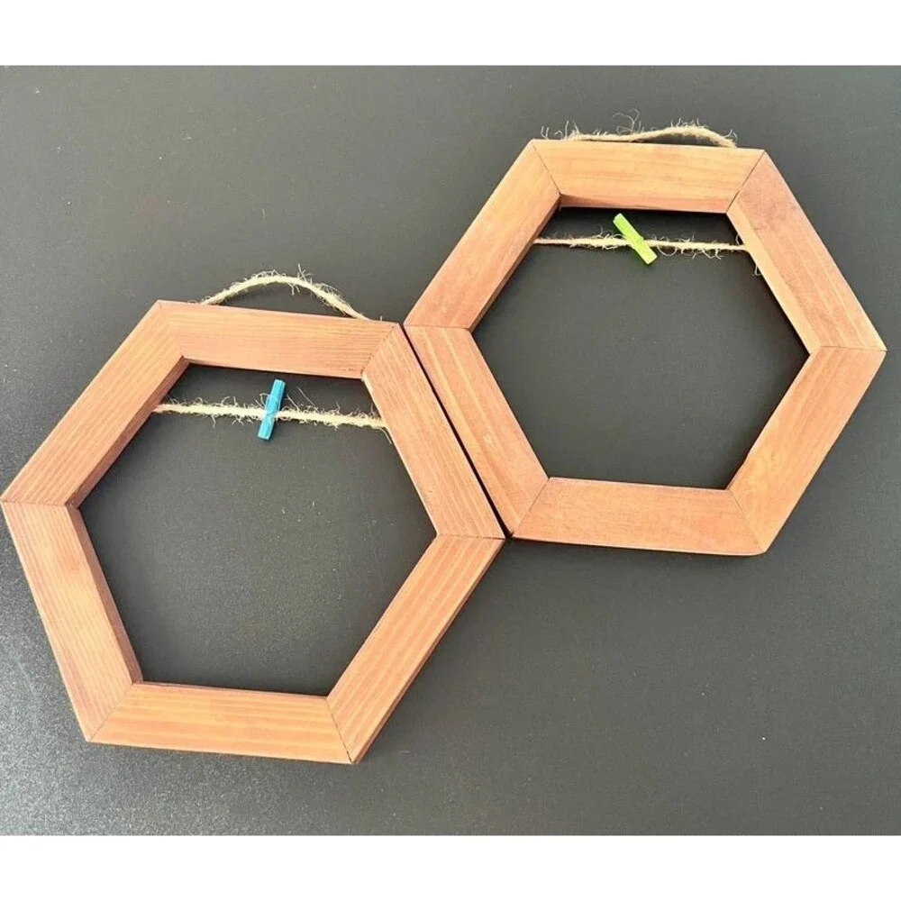 Hexagon photo frames - set of 2